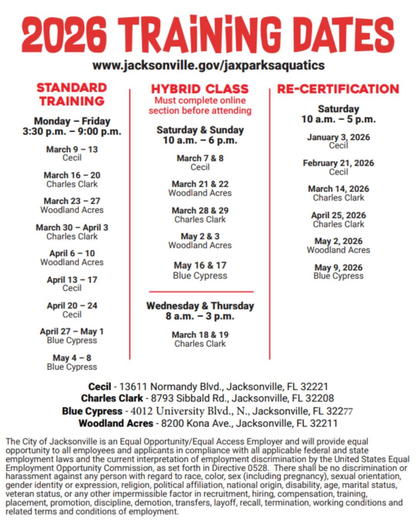 Jax lifeguard trainings 2026